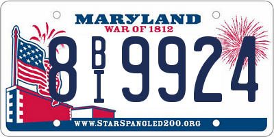 MD license plate 8BI9924