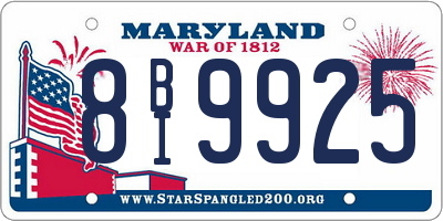 MD license plate 8BI9925