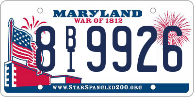 MD license plate 8BI9926