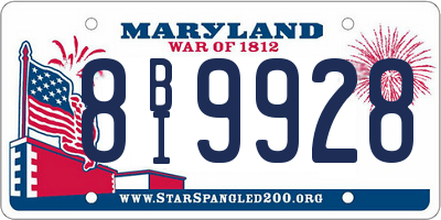 MD license plate 8BI9928