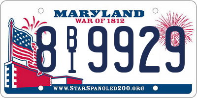 MD license plate 8BI9929