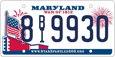MD license plate 8BI9930