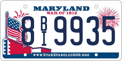 MD license plate 8BI9935