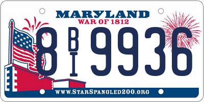 MD license plate 8BI9936