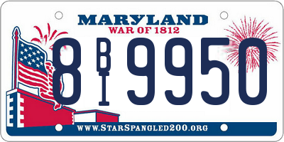 MD license plate 8BI9950