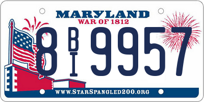 MD license plate 8BI9957