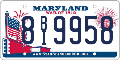 MD license plate 8BI9958