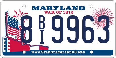 MD license plate 8BI9963