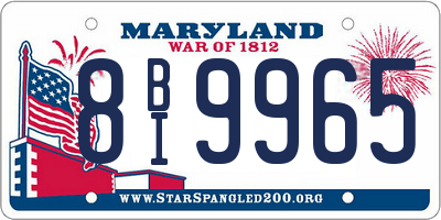 MD license plate 8BI9965