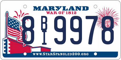MD license plate 8BI9978