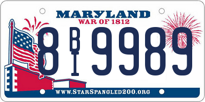 MD license plate 8BI9989