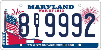 MD license plate 8BI9992