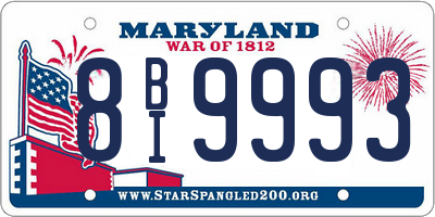 MD license plate 8BI9993