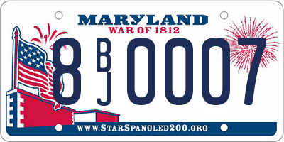 MD license plate 8BJ0007