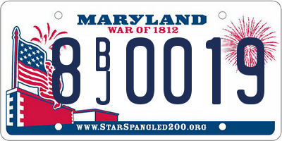 MD license plate 8BJ0019