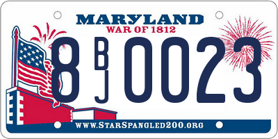 MD license plate 8BJ0023