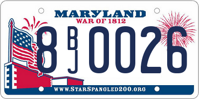 MD license plate 8BJ0026