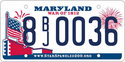 MD license plate 8BJ0036