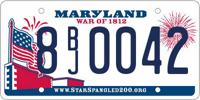 MD license plate 8BJ0042
