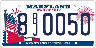 MD license plate 8BJ0050
