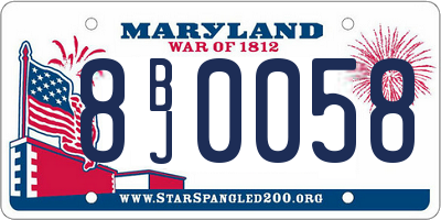 MD license plate 8BJ0058