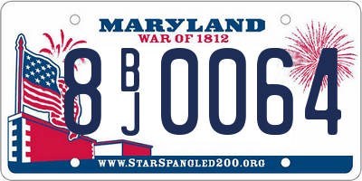 MD license plate 8BJ0064