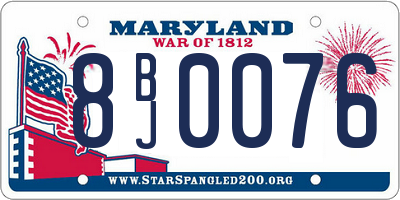 MD license plate 8BJ0076