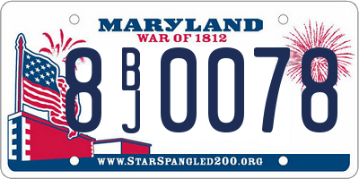 MD license plate 8BJ0078