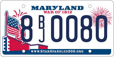 MD license plate 8BJ0080