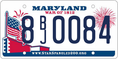 MD license plate 8BJ0084