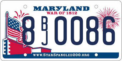MD license plate 8BJ0086