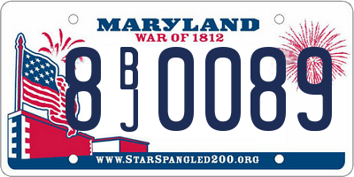 MD license plate 8BJ0089