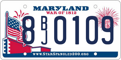 MD license plate 8BJ0109