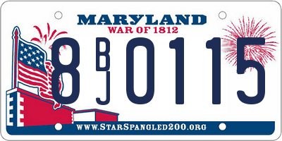 MD license plate 8BJ0115
