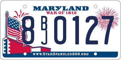 MD license plate 8BJ0127