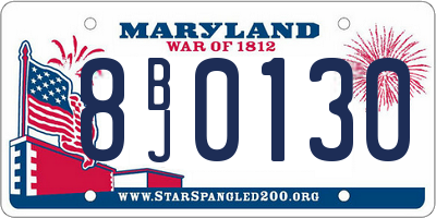 MD license plate 8BJ0130