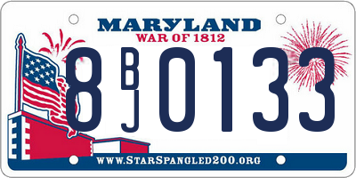 MD license plate 8BJ0133