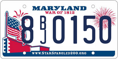 MD license plate 8BJ0150