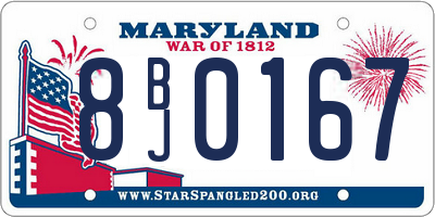 MD license plate 8BJ0167