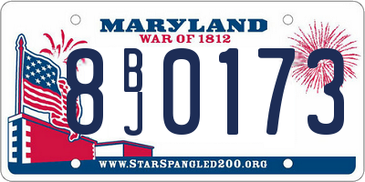 MD license plate 8BJ0173