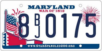MD license plate 8BJ0175