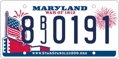 MD license plate 8BJ0191