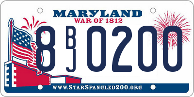 MD license plate 8BJ0200