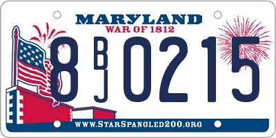 MD license plate 8BJ0215