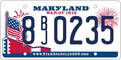 MD license plate 8BJ0235