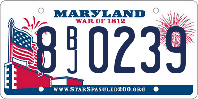 MD license plate 8BJ0239