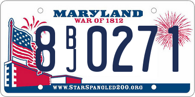 MD license plate 8BJ0271