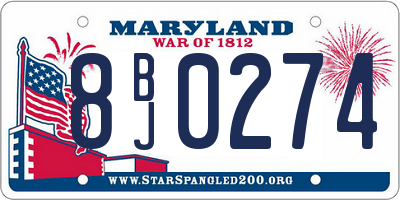 MD license plate 8BJ0274