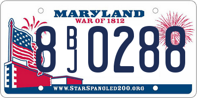 MD license plate 8BJ0288