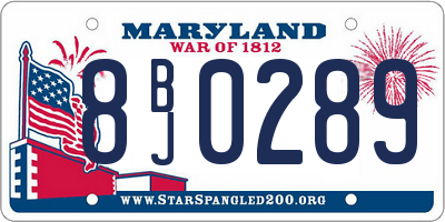 MD license plate 8BJ0289